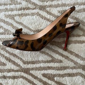 Louboutin leopard Sling Back